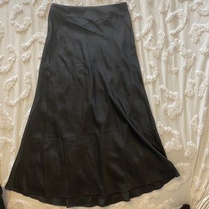Black silk skirt